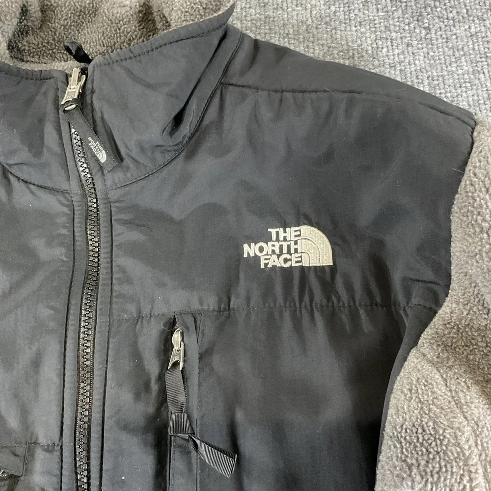 The North Face Denali Fleece Jacket Mens Medium Gray Black FZip Polartec Outdoor